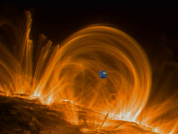 Корональная дуга на Солнце. Фото: NASA.